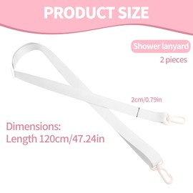 2pcs Drain Lanyard for Shower After Mastectomy or Tummy Tuck, Adjustable Neck Rope Post-Surgery Shower Strap for Drain Bags Post-Mastectomy Must Haves Recovery Accessory (White)