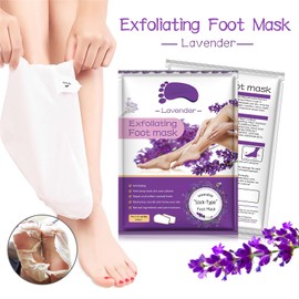 Lavender Exfoliating Foot Mask – Peeling Socks for Soft Feet – Foot Care Treatment Foot Peel Mask to Help Remove Dead Skin & Calluses – Moisturising Feet Masks for Home Pedicure – Feet Mask 2 Pair