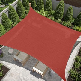 Gorilla Grip Heavy Duty Sun Shade UV Fade Tear Rust Resistant Canopy, Block Sunlight, Easy Install, Breathable Sail, Outdoor Garden Lawn Protection, Rectangle Patio Sunshade Cover, 12x12 Feet, Terra