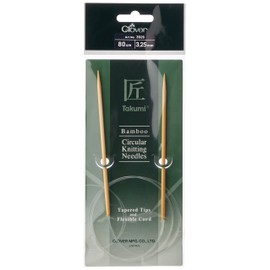 Clover Takumi Bamboo Circular Knitting Needles, 80 cm x 3.25 mm Size
