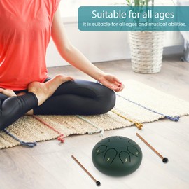 Abizarch Rain Drum 8 Tone 6 Inch Carbon Steel Tongue Drum Outdoor Garden Chakra Rain Drum Musical Instruments Rustproof Rain Drum Instrument Hand Drum for Outside Garden Patios ZHAZHAMO(green)