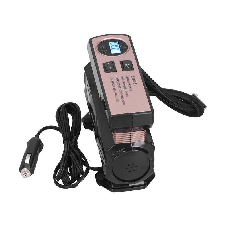 Portable Auto Air Pump Compressor Tire Inflating Tool with 3