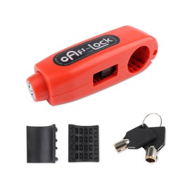 Motorcycle Lock, Universal Motorcycle Handlebar Lock with 2Pcs Keys and Gaskets, Front Brake and Clutch Locks Anti-Theft and Prying, Grip Lock for Bicycles, ATVs, Off-Road Motorcycles etc (Red)