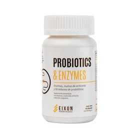 Eixun | Probiotics & Enzymes | Mezcla de Enzimas e Inulina de Achicoria y 50 billones de probióticos | 45 Cápsula | Cápsula blanda | 400 mg c/u