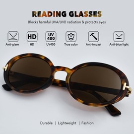 OPTOFENDY Reading Sunglasses for Women Classic Full Lens Sun Readers UV400 Outdoor Sunglasses Tortoise 2.5x