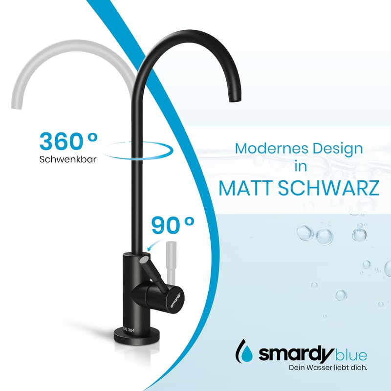 smardy Osmosis Tap Stainless Steel 360° Swivelling for Osmosis System