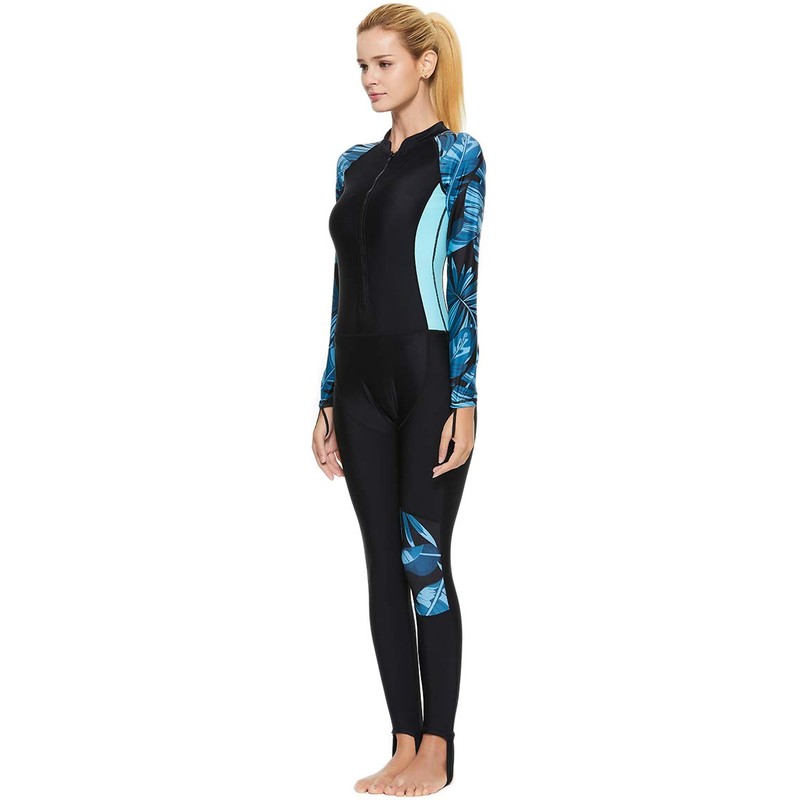 Akaeys Women's Full Body Swimsuit Rash Guard One Piece Long