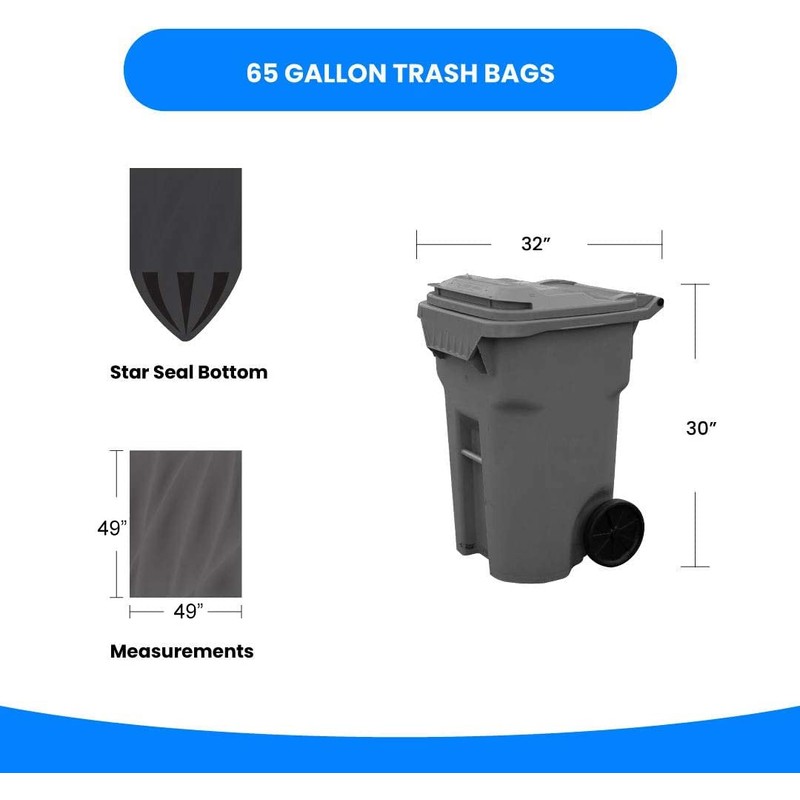 Reli. SuperValue 65 Gallon Trash Bags | 60 Count |