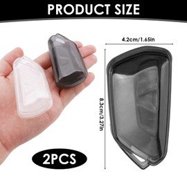 Joynine Pack of 2 Car Key Case Compatible with VW Key Case 3-Button Car Key TPU Key Cover for VW Golf 8 GTE GTI Skoda Octavia 4 IV Enyaq IV Seat Leon MK4 Cupra (Transparent Black)