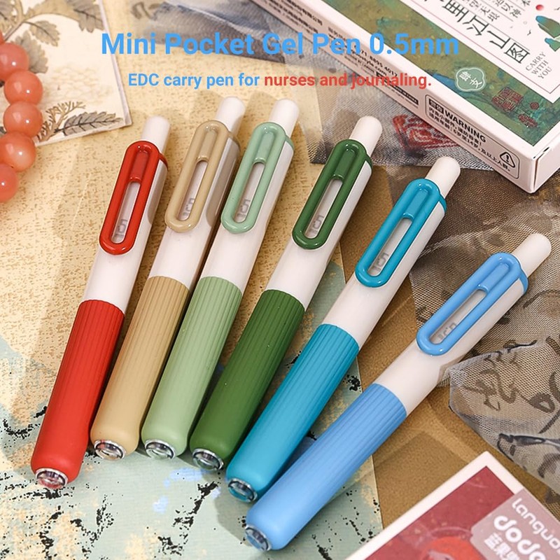 Tinsync Mini Pocket Pen 0.5mm Fine Point, Compact EDC Gel
