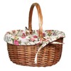 Wicker Shopping Basket 31cm Pink Rose Liner Oval Double Steamed