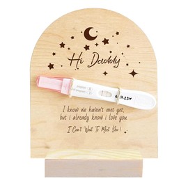 FREEBLOSS Surprise Pregnancy Announcement for Dad Baby Reveal Ideas for Husband Hi Daddy Pregnancy Test Keepsake Wooden Sign for New Dad Surprise Gift, Star and Moon