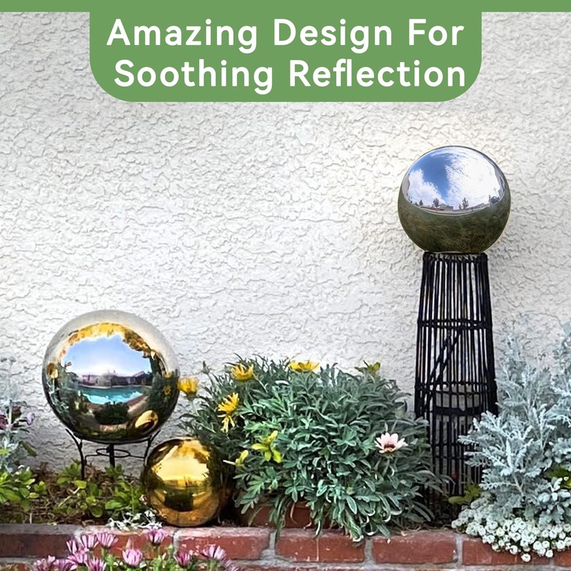 Lily's Home Gazing Globe Mirror Ball in Silver Stainless Steel