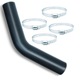 Gasoline Fuel Filler Neck Hose 2 inches Inside 45 degree Reinforced Gas tank (2" ID 15 7/8" Long) with 4 Hose Clamps