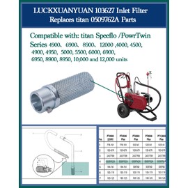 LUCKXUANYUAN 103627 / 0509762A Rock Catcher Assembly – Heavy-Duty High-Pressure Inlet Filter for Titan Speeflo PowrTwin 4900, 6900, 8900, 12000 Plus, 4000–10000 Paint Sprayers