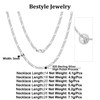 Bestyle Curb Chain Women's Men's Silver 925 Cuban Necklace Figaro