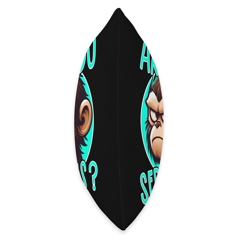 Are You Serious Grumpy Funny Monkey Meme Humor Throw Pillow