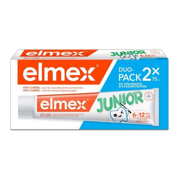 ELMEX Dentifrice JUNIOR, Lot de 2 x 75 ml