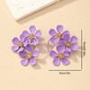 Big Purple Flower Earrings Boho Large Flower Hoops Earrings Love