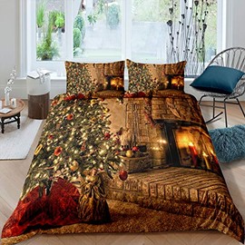 Erosebridal Christmas Socks Duvet Cover Full Size Decor Bedspread Cover for Adult Teens Kids Fire Decor Soft Breathable Bedding Duvet Cover Merry Christmas Theme Decor Luxury Bedding Set
