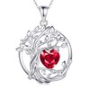 FANCIME Tree of Life Ruby Necklace for Women 925 Sterling