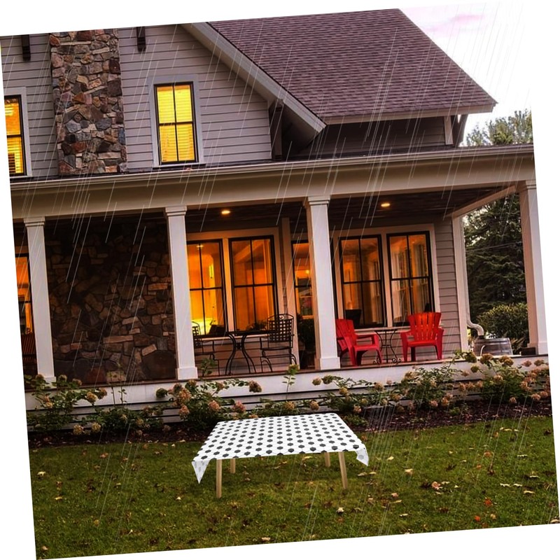 Hohopeti 2pcs Football Party Tablecloth Reusable Table Cover Grass Print