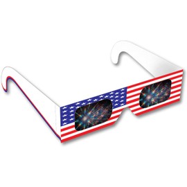 Rainbow Symphony Fireworks Glasses - American Flag # 1 Design, Package of 100