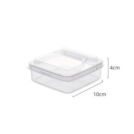 Teensery 2 Pcs Plastic Cheese Storage Box with Lid Multi-Purpose Square Food Container for Fruits Vegetable, 4" x 4" x 1.6" (Clear)