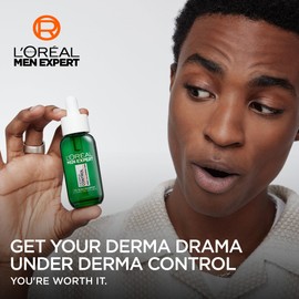 L'Oréal Men Expert Derma Control Anti-Blemish Serum, Smooth & Hydrated Skin, Reduces Imperfections, Blackheads & Post-Acne Marks, 30ml
