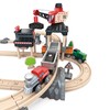 Hape Crane and Cargo Train Set | Wooden Railway Toy