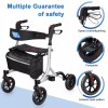 WALK MATE Rolling Walkers for Seniors w/Seat Folding Rollator Walkers