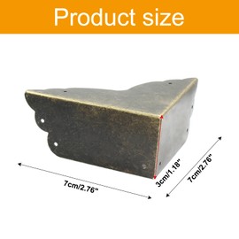 Bivethoi 4 Packs Bronze Box Corner Protectors, Edge Cover Safety Guard Furniture Decorative Metal Table Corner (2.76" x 1.18")