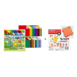 Pikachu 50 Colors Double Sided 100 Sheets Standard Origami Paper and 24 Sheets Origami Paper Kit, 6 x 6 in