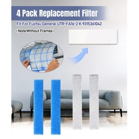 4 Pack Mini Split Air Filter Replacement Compatible With Fujitsu General UTR-FA16 UTR-FA16-2