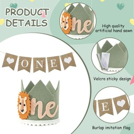 FunnAura 1st Wild One Birthday Hat Decorations for Boys, First 1 Year Old Decorations