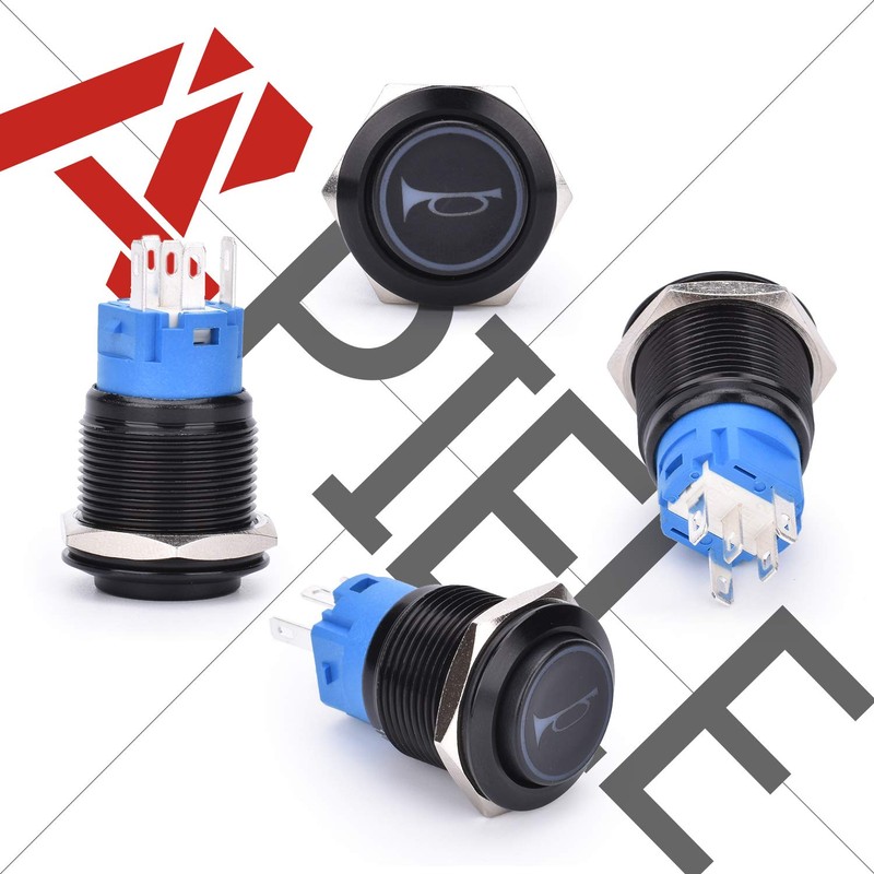 APIELE 19 mm Momentary Horn Button Push Switch 12 V