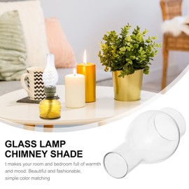 DOITOOL 3PCS Oil Lamp Chimney 3 inch Base, Clear Glass Crimped Top Chimney for Oil and Kerosene Style Lamps