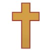 Plastic Cross Solid Crucifix Christian Burgundy Gold