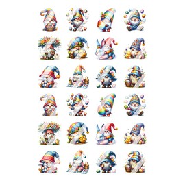 Cute Easter Gnomes Design #3 Nail Art Decals- Waterslide Nail Decals (Adult XLarge 0.6" inches)