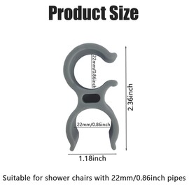 4PCS Shower Chair Shower Head Holder,Handheld Shower Clip Tube Clamp Bracket,Handheld Shower Head Holder Attachment for Shower Chair, Shower Accessories Fit for Bath Seat