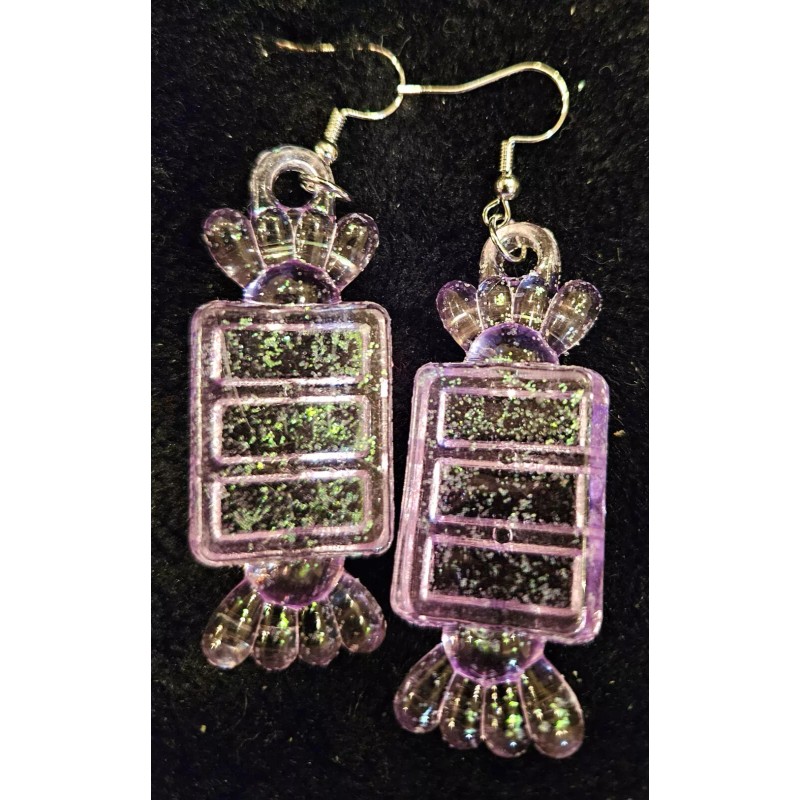 HARD ROCK CANDY GLITTER EARRINGS SWEET LOLLIPOP HANDMADE CHOOSE 1