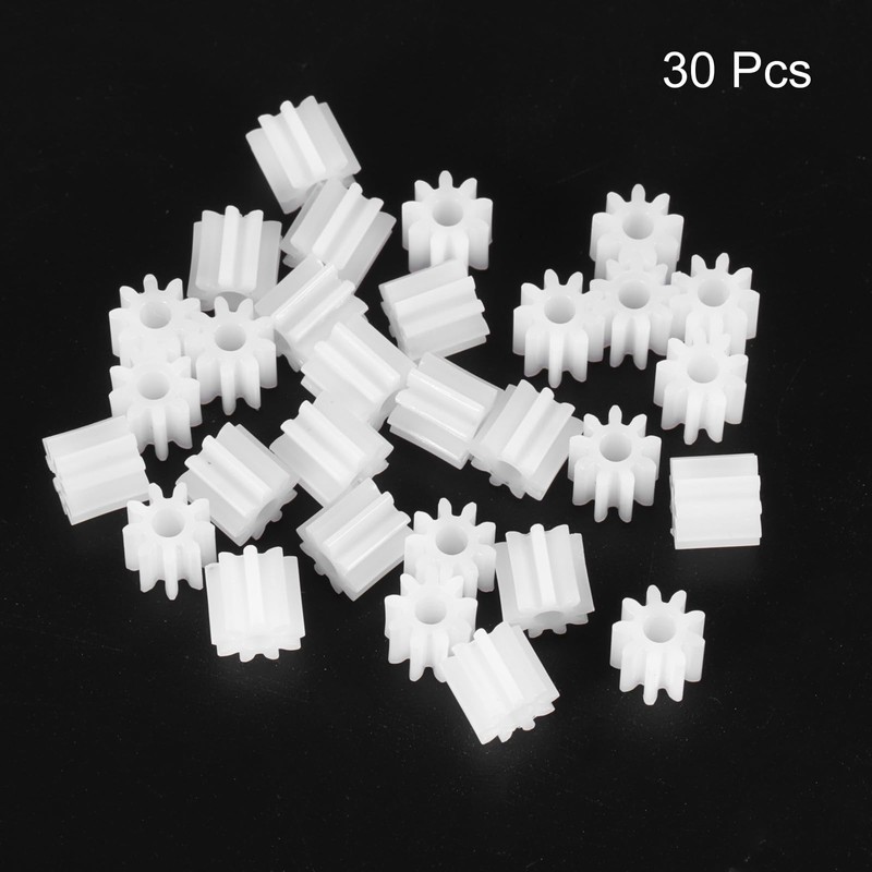 sourcing map 30 Pcs Plastic Gears 9 Teeth Plastic Motor
