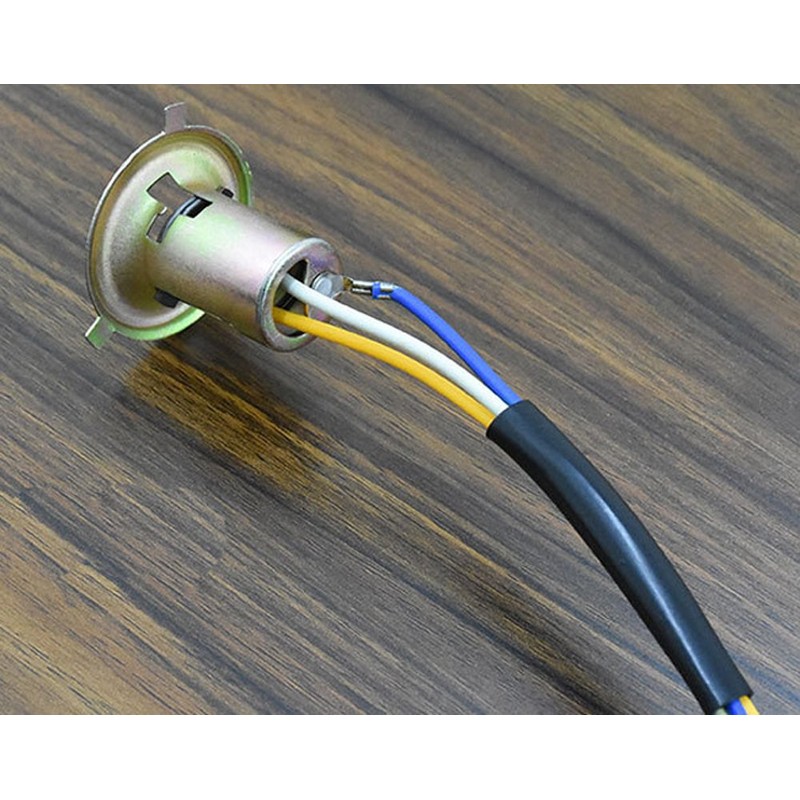 2x BA20D H6M Socket Base Holder 3 Cable Adapter for