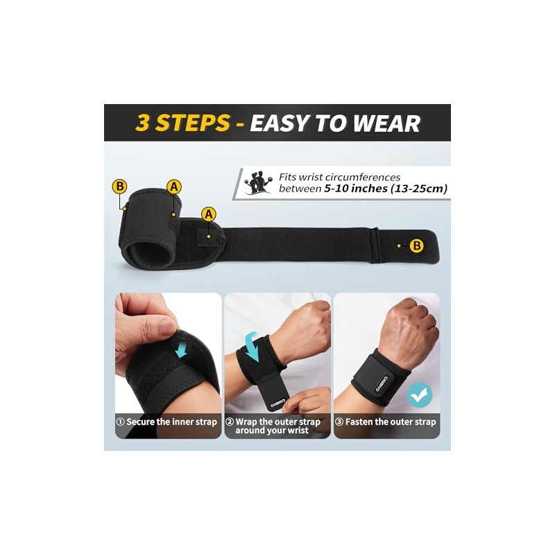 NOVIIML Wraps for Men and Women 2 Pack, Adjustable Compression