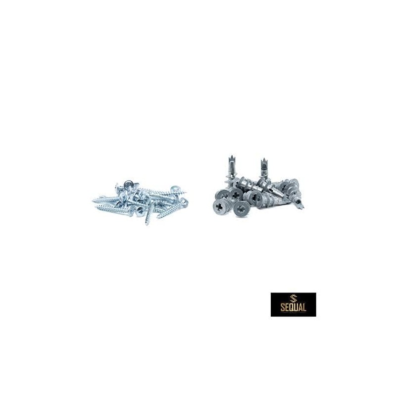 SEQUAL® Metal Driva Plasterboard Fixings & Screws (Pack of 50),