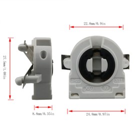 T8 Lamp Holder CHENJIN 12PCS Screw Type T8 Lamp Holder with Wires UL Non-shunted Tombstone Light Socket for LED Fluorescent Tube Replacements, T8 Fluorescent Light Holder