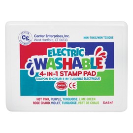 READY 2 LEARN Jumbo 4-in-1 Washable Stamp Pad - Electric - Non-Toxic - Fade Resistant - Decorate Scrapbooks, Posters and Cards