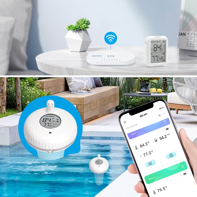 INKBIRD WiFi Gateway and Wireless Pool Thermometer, Connect to WiFi