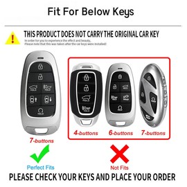 OVIOBOER Pink Soft TPU Key Fob Cover Case Protector for Hyundai, Keychain, Accessories for 2024 2023 2022 Sonata, Santa Fe, Nexo, Tucson, Palisade Smart Remote Key (For Hyundai B)