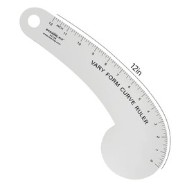 KEARING Vary Form Curve Ruler 12“ French Curve Ruler for Pattern Making, Aviation Aluminum Hip Curve Ruler for Measuring Sewing